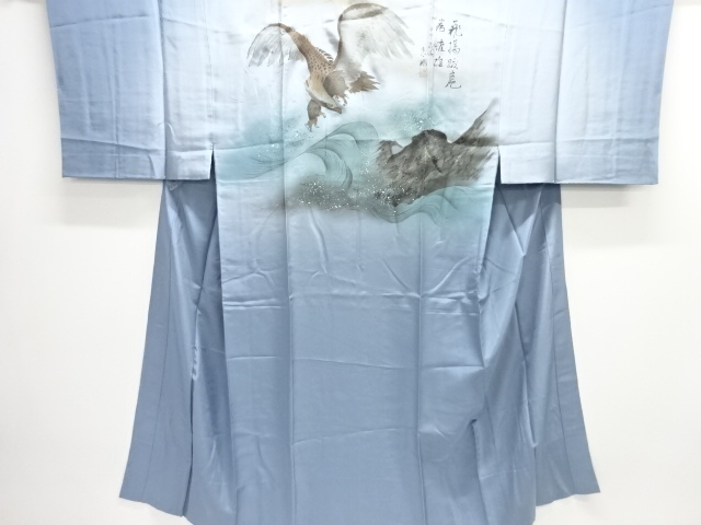 JAPANESE KIMONO / ANTIQUE MENS JUBAN / SILK / ROUGH WAVE